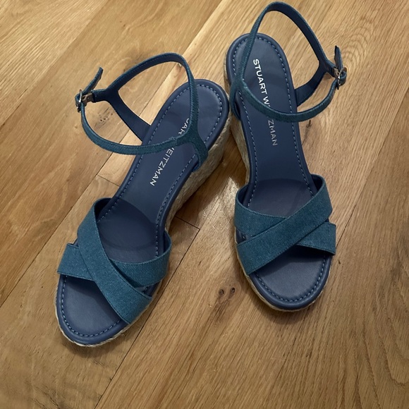 Stuart Weitzman Dayna Wedge Espadrille in Denim - Picture 2 of 4